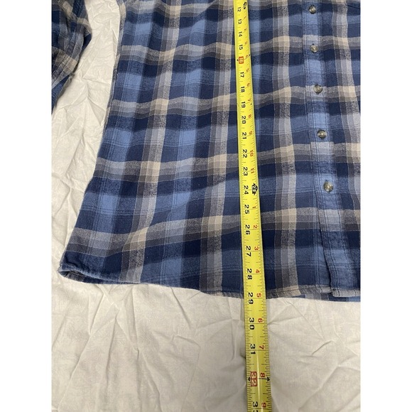 Eddie Bauer Mens TXL Classic Fit Blue Plaid Button Down Shirt - Picture 9 of 11